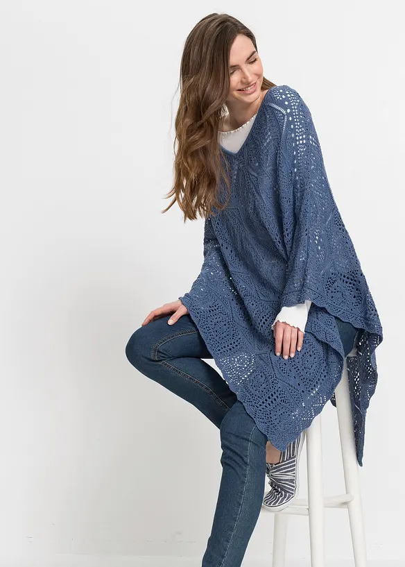 Poncho i heklet stil, bonprix