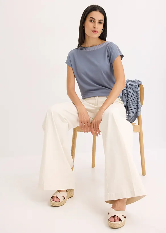 Topp med b&aelig;restykke i sateng, bonprix