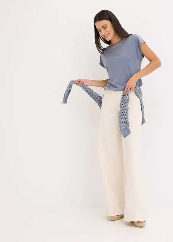 Topp med b&aelig;restykke i sateng, bonprix