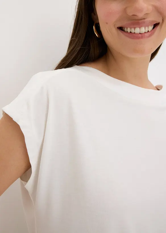 Topp med b&aelig;restykke i sateng, bonprix