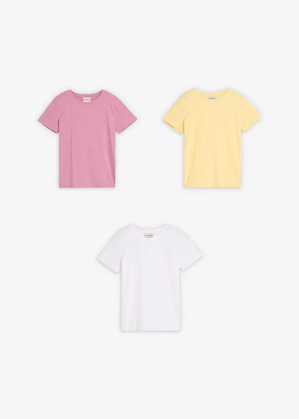 T-skjorte i 100% &oslash;kologisk bomull (3-pack), bonprix
