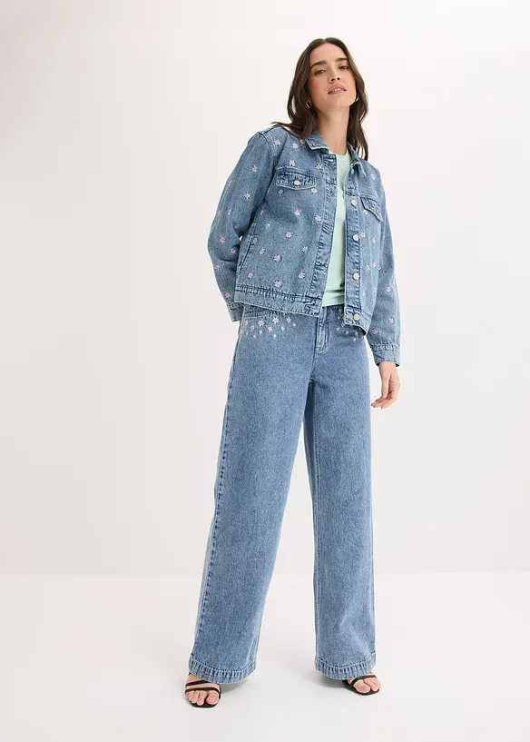 Wide leg-jeans, Mid Waist, bonprix