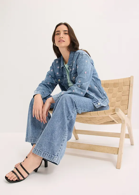 Wide leg-jeans, Mid Waist, bonprix