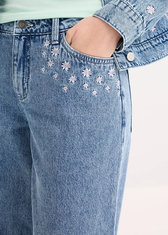 Wide leg-jeans, Mid Waist, bonprix