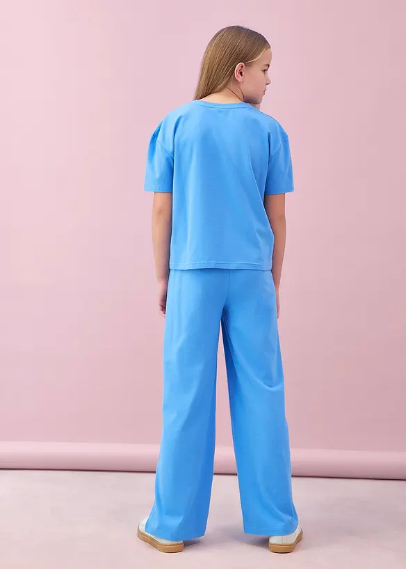 Topp og jerseybukse (sett i 2 deler) av elastisk bomullsmiks, bonprix