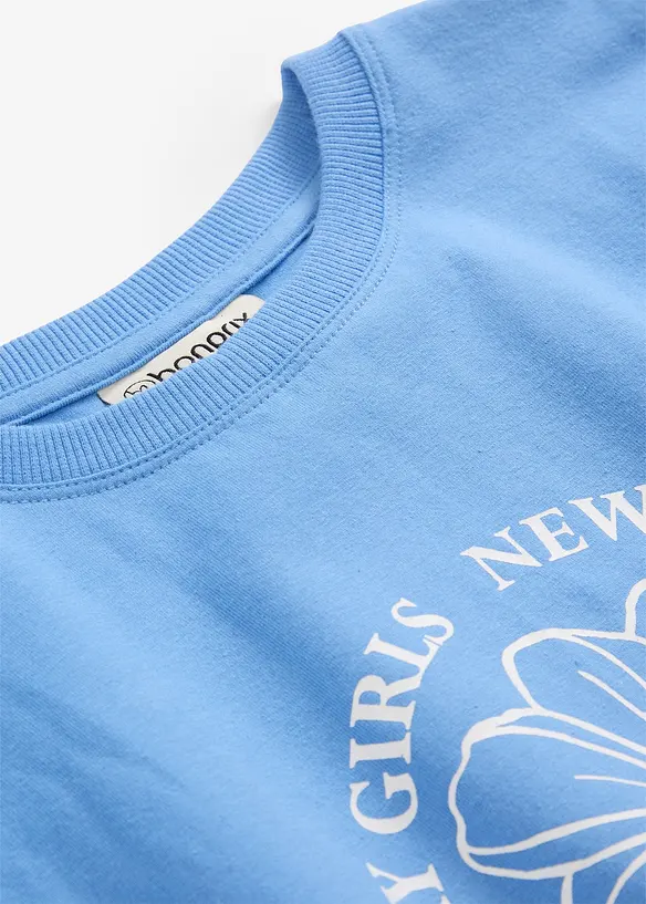 Topp og jerseybukse (sett i 2 deler) av elastisk bomullsmiks, bonprix