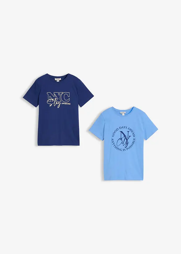 T-skjorte i 100% &oslash;kologisk bomull (2-pack), bonprix