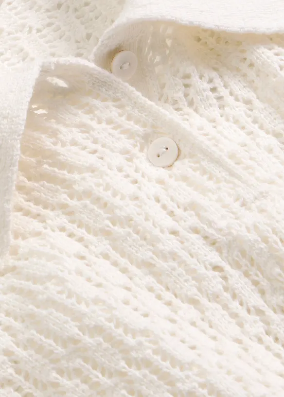 Genser i 100% bomull med hullm&oslash;nster, bonprix