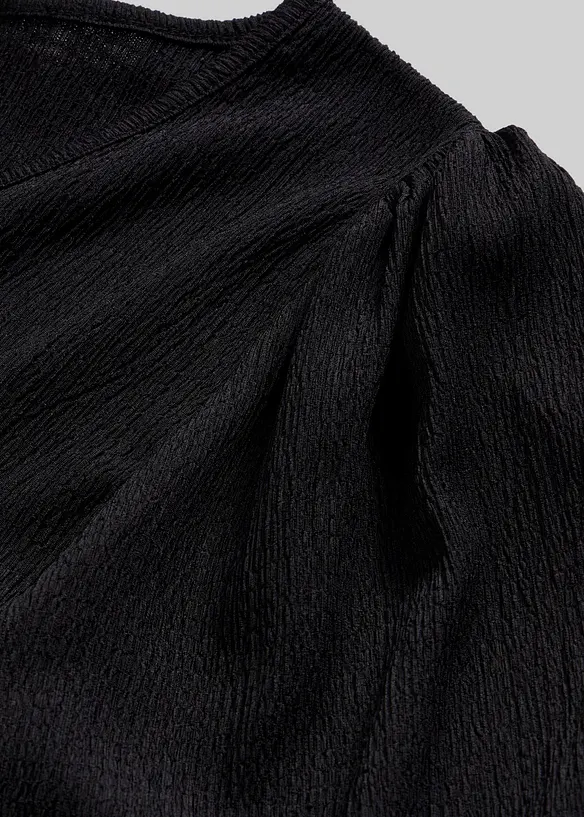 Trikotbluse i strukturert krepp, bonprix