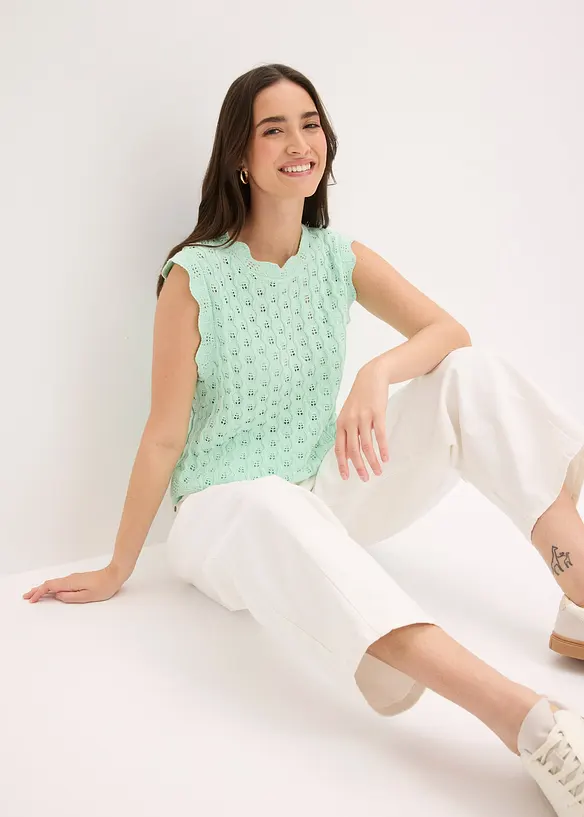 Strikket topp i 100% bomull, bonprix