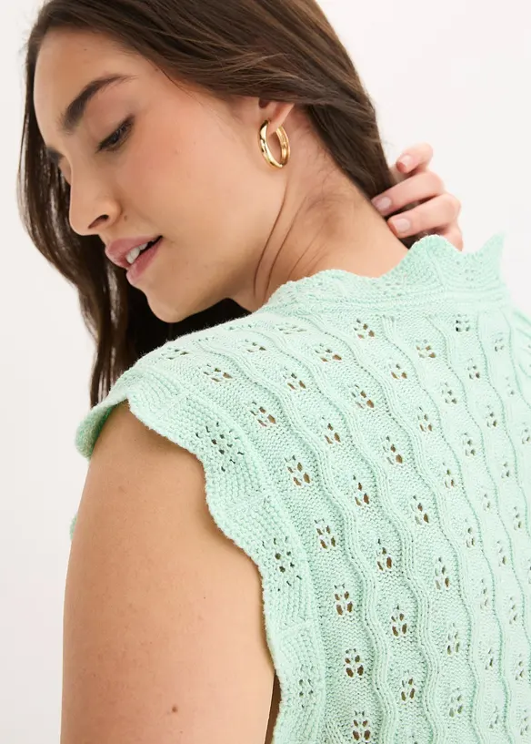 Strikket topp i 100% bomull, bonprix