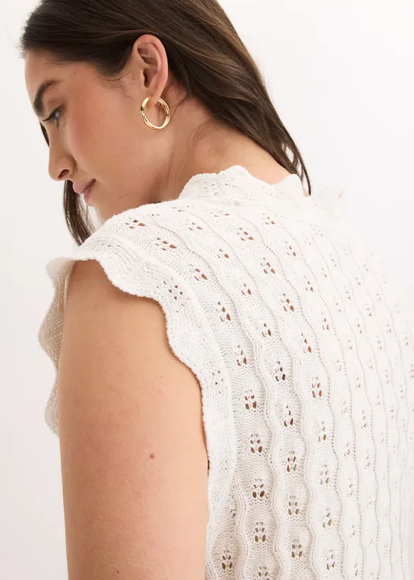 Strikket topp i 100% bomull, bonprix