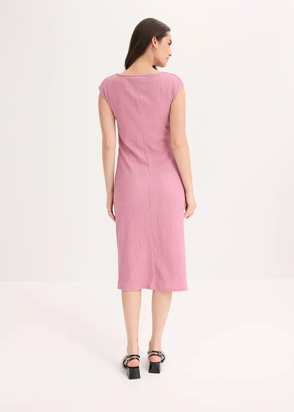 Trikotkjole i kreppet strukturmateriale, bonprix