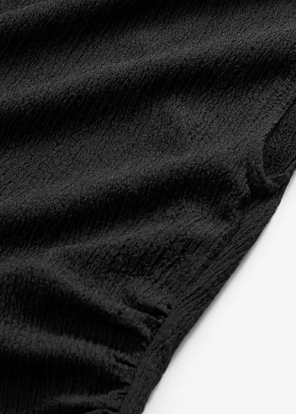 Trikotkjole i kreppet strukturmateriale, bonprix