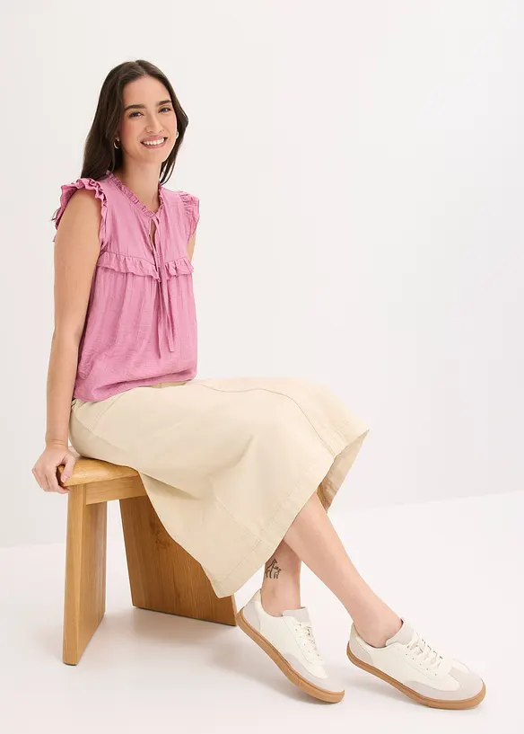 Ermel&oslash;s bluse i viskosemiks, bonprix