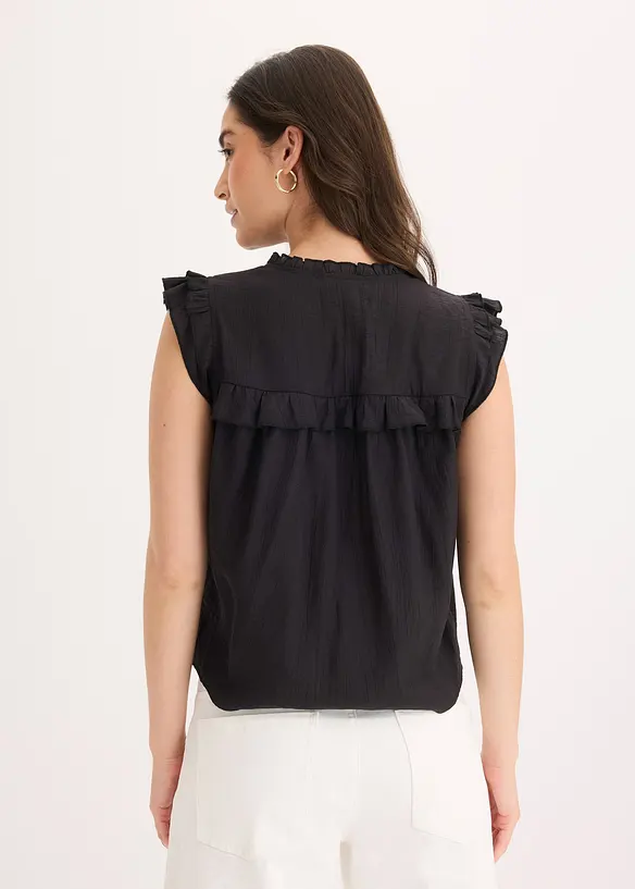 Ermel&oslash;s bluse i viskosemiks, bonprix