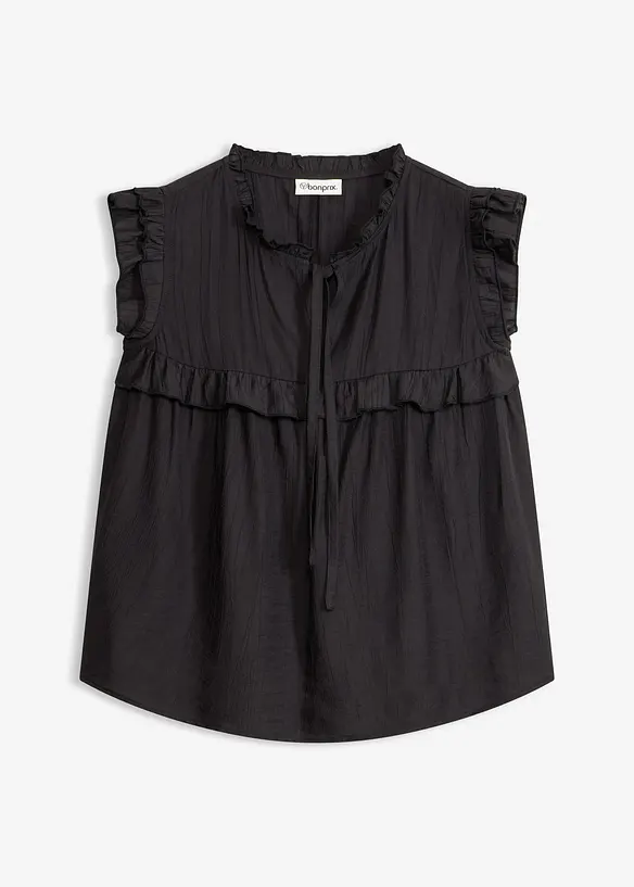 Ermel&oslash;s bluse i viskosemiks, bonprix