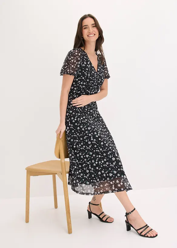 Jerseykjole i tynn mesh, bonprix