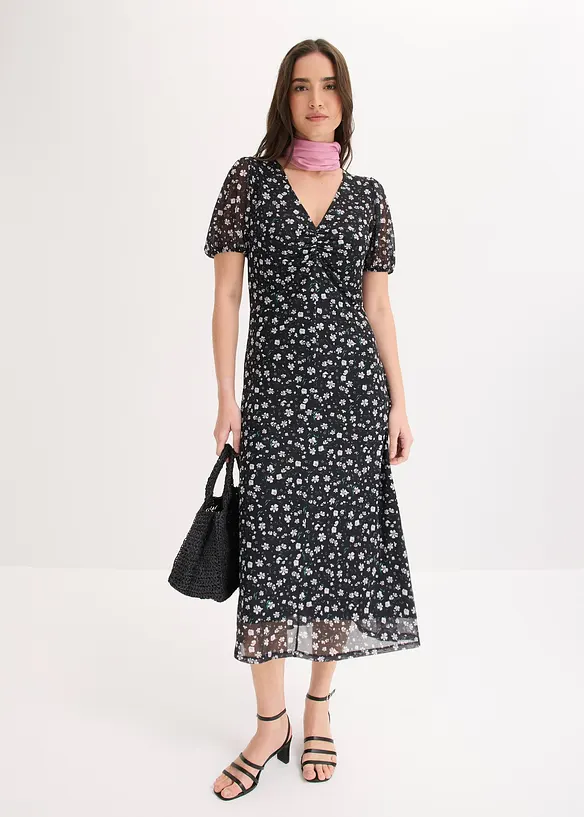 Jerseykjole i tynn mesh, bonprix