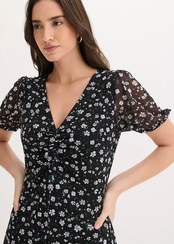 Jerseykjole i tynn mesh, bonprix