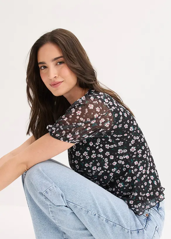 Topp i tynn mesh, bonprix