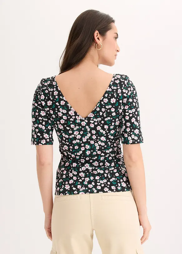 Topp i bomull med elastan, bonprix