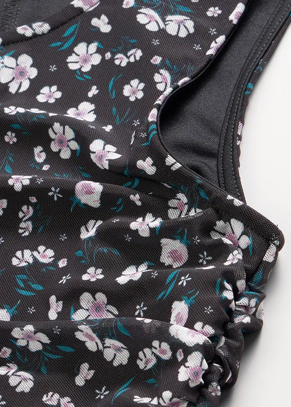 Innsvingt kjole i tynn mesh, bonprix