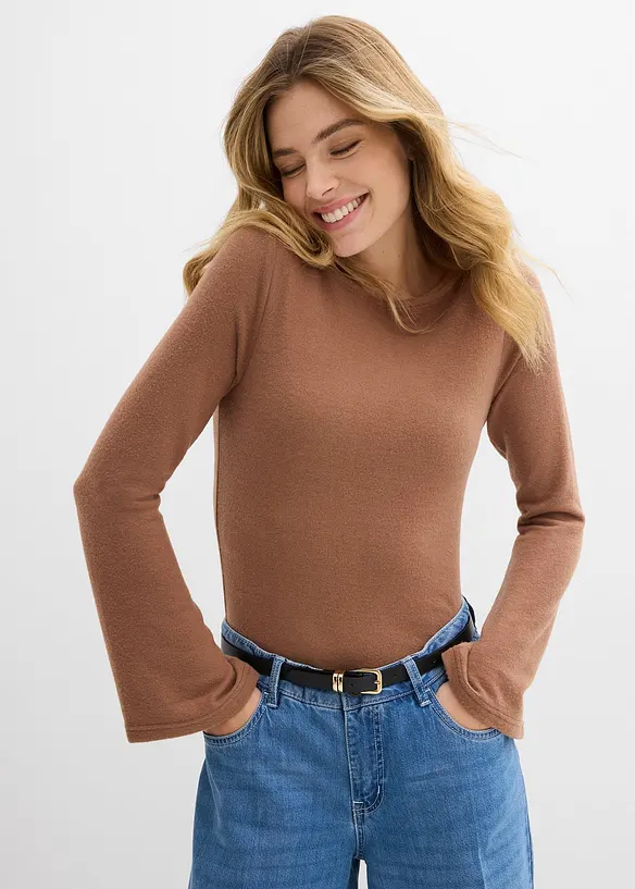 Langermet topp i myk viskosemiks, bonprix