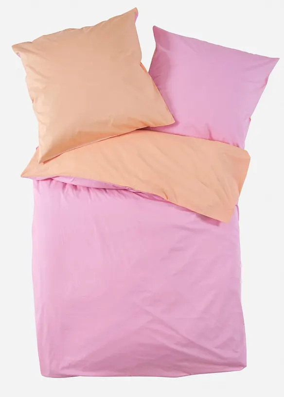 Ensfarget, vendbart sengesett i percale, bonprix