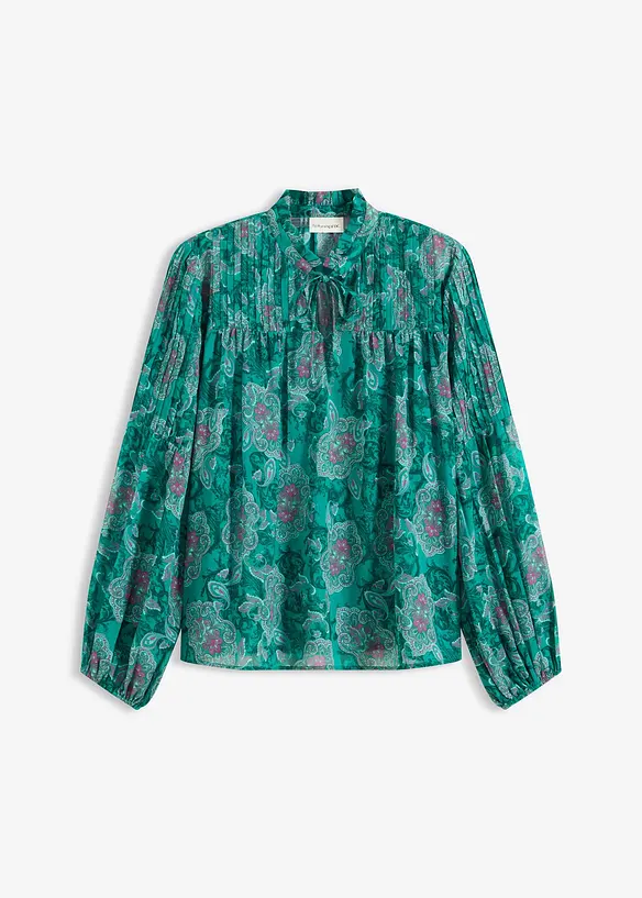 Tunika i sateng med biser, bonprix