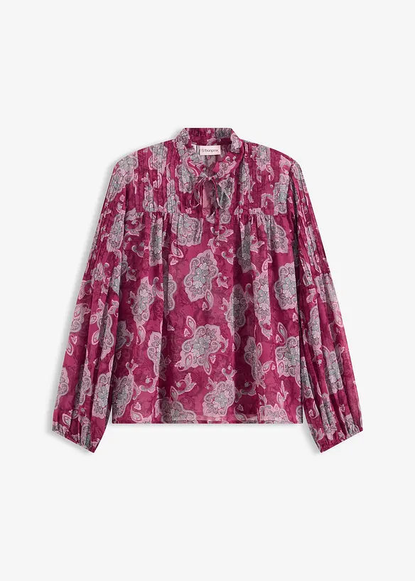 Tunika i sateng med biser, bonprix