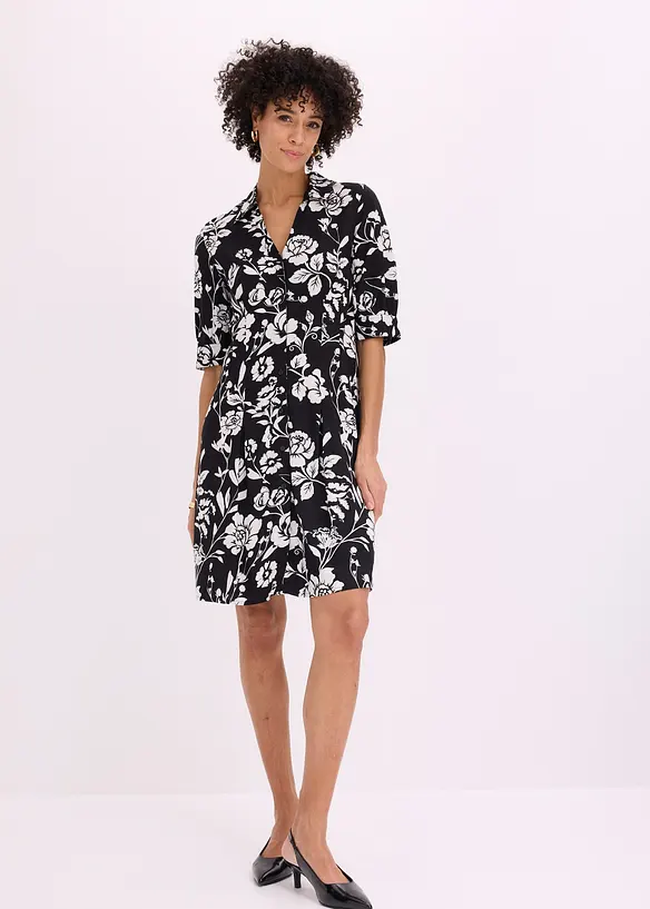 Skjortekjole i viskose med pent fall, bonprix