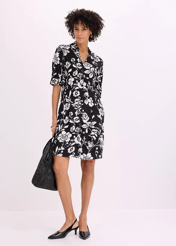 Skjortekjole i viskose med pent fall, bonprix