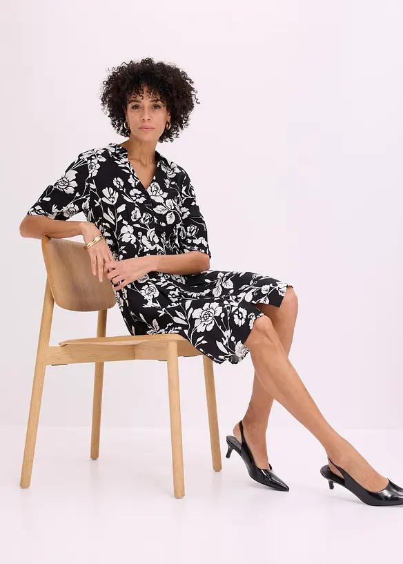 Skjortekjole i viskose med pent fall, bonprix