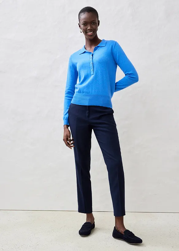 Genser med silke og krage, bonprix