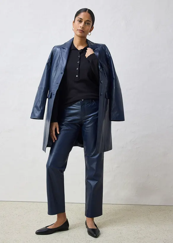 Genser med silke og krage, bonprix