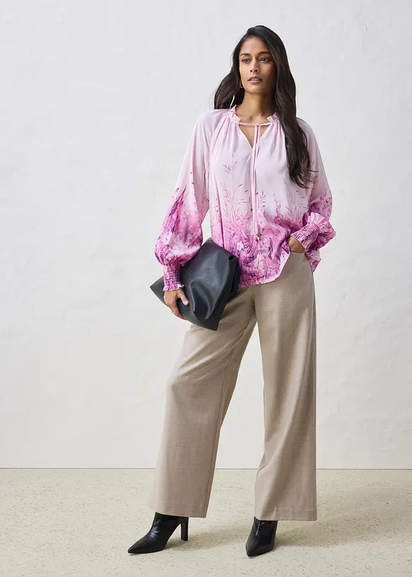 Bluse med silke, bonprix