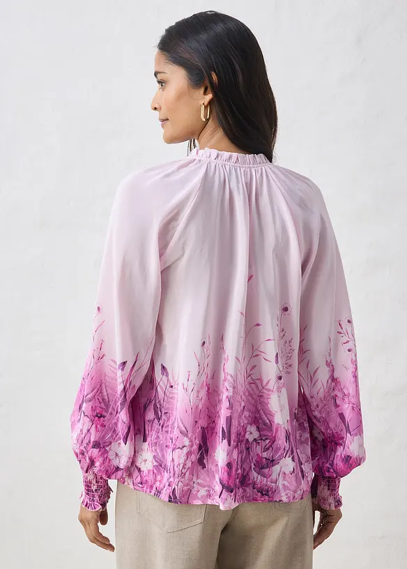 Bluse med silke, bonprix