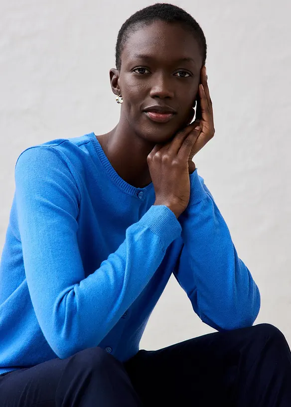 Cardigan med silke, bonprix