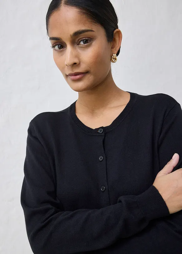 Cardigan med silke, bonprix