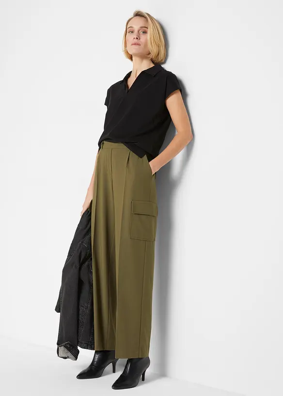 Topp med &aring;pen polokrage, bonprix