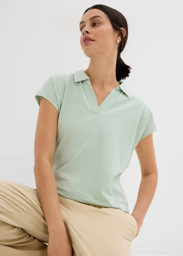 Topp med &aring;pen polokrage, bonprix