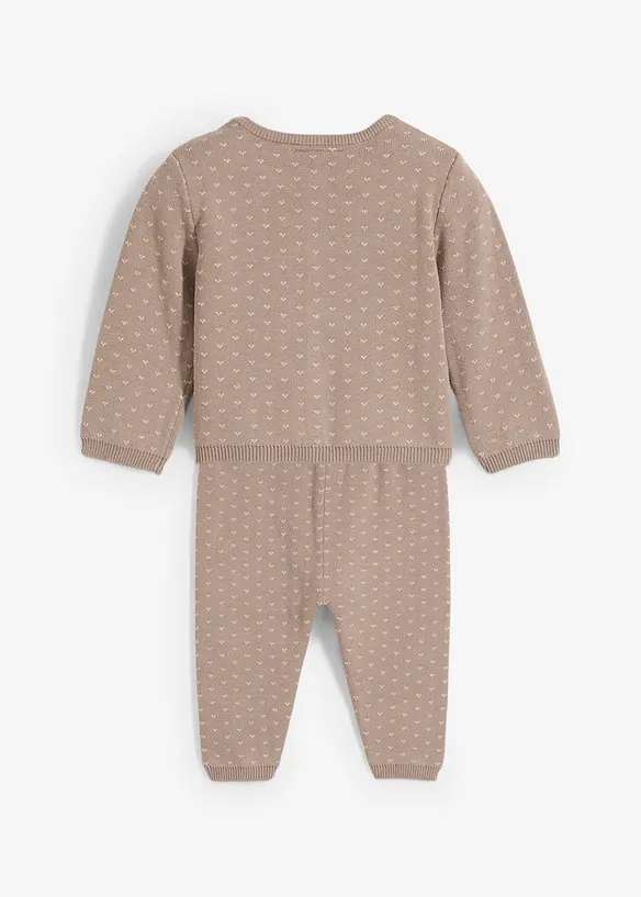Cardigan og bukse i bomullsmiks (2-delt sett), bonprix