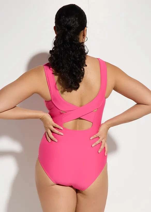 Shape-badedrakt med V-hals, middels formende, bonprix