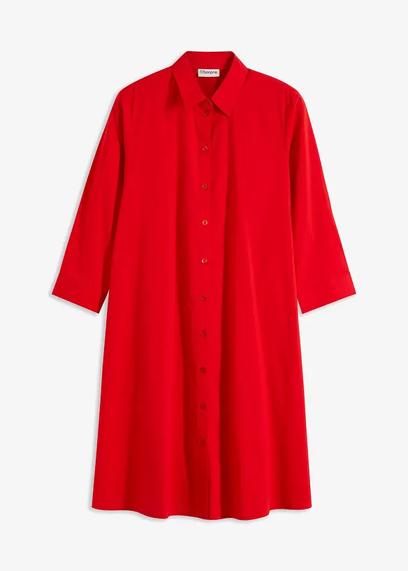 Skjortekjole i strukturert poplin, bonprix
