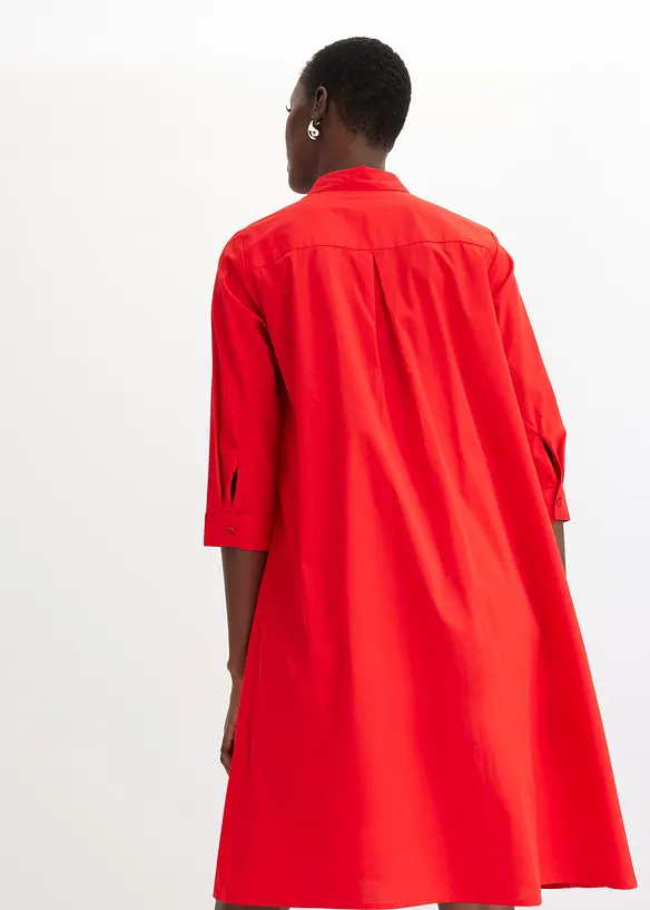 Skjortekjole i strukturert poplin, bonprix