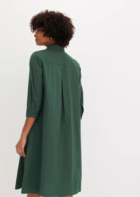 Skjortekjole i strukturert poplin, bonprix