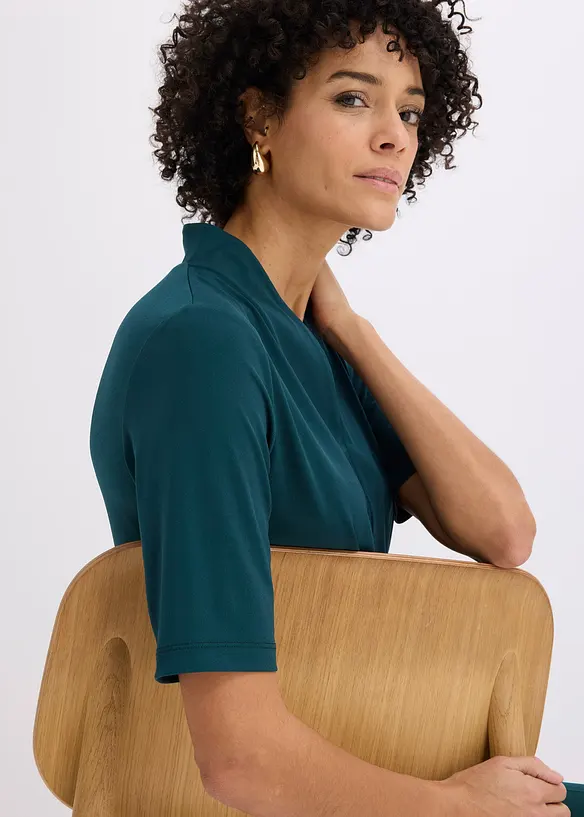 Topp med elegant krage, bonprix