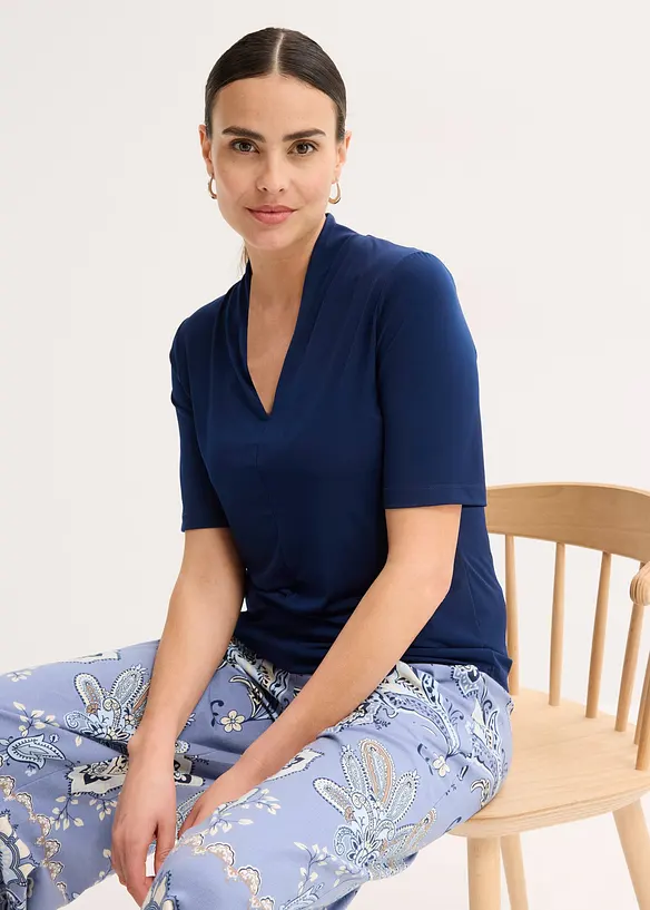 Topp med elegant krage, bonprix