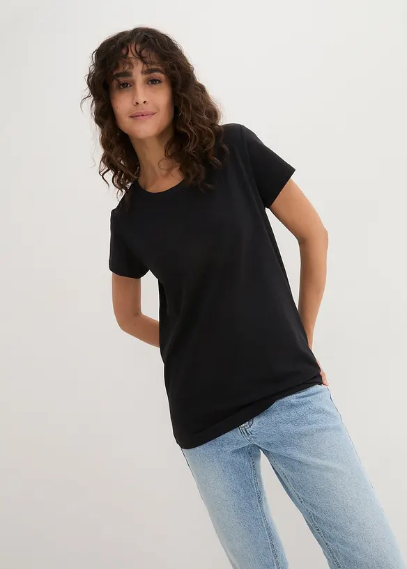 Topp med rund hals (5-pack), bonprix
